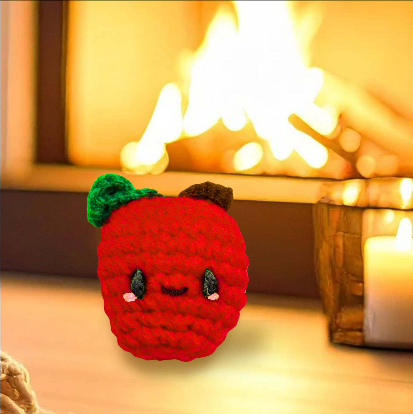 Apple shaped Chunkle catnip toy infused with Miracle Nip botanicals by Minou Le-Mew