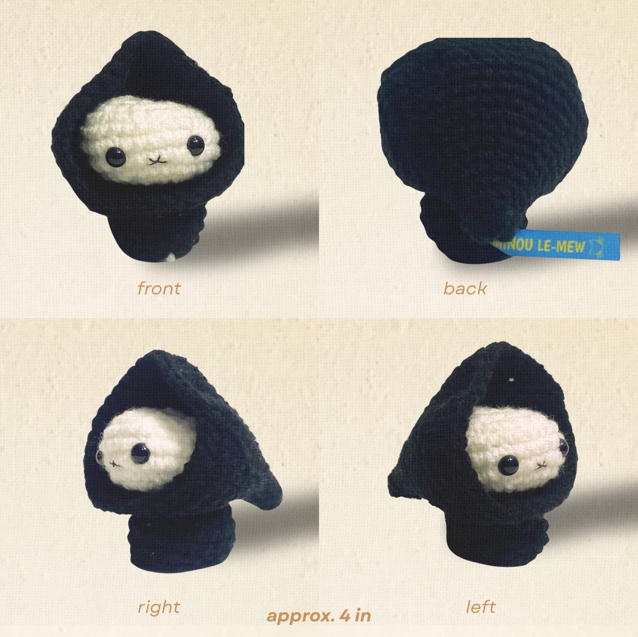 Handmade Catnip Toy | Monty the Grim Reaper – A Halloween Chunkle Puff Infused with Miracle Nip Botanicals
