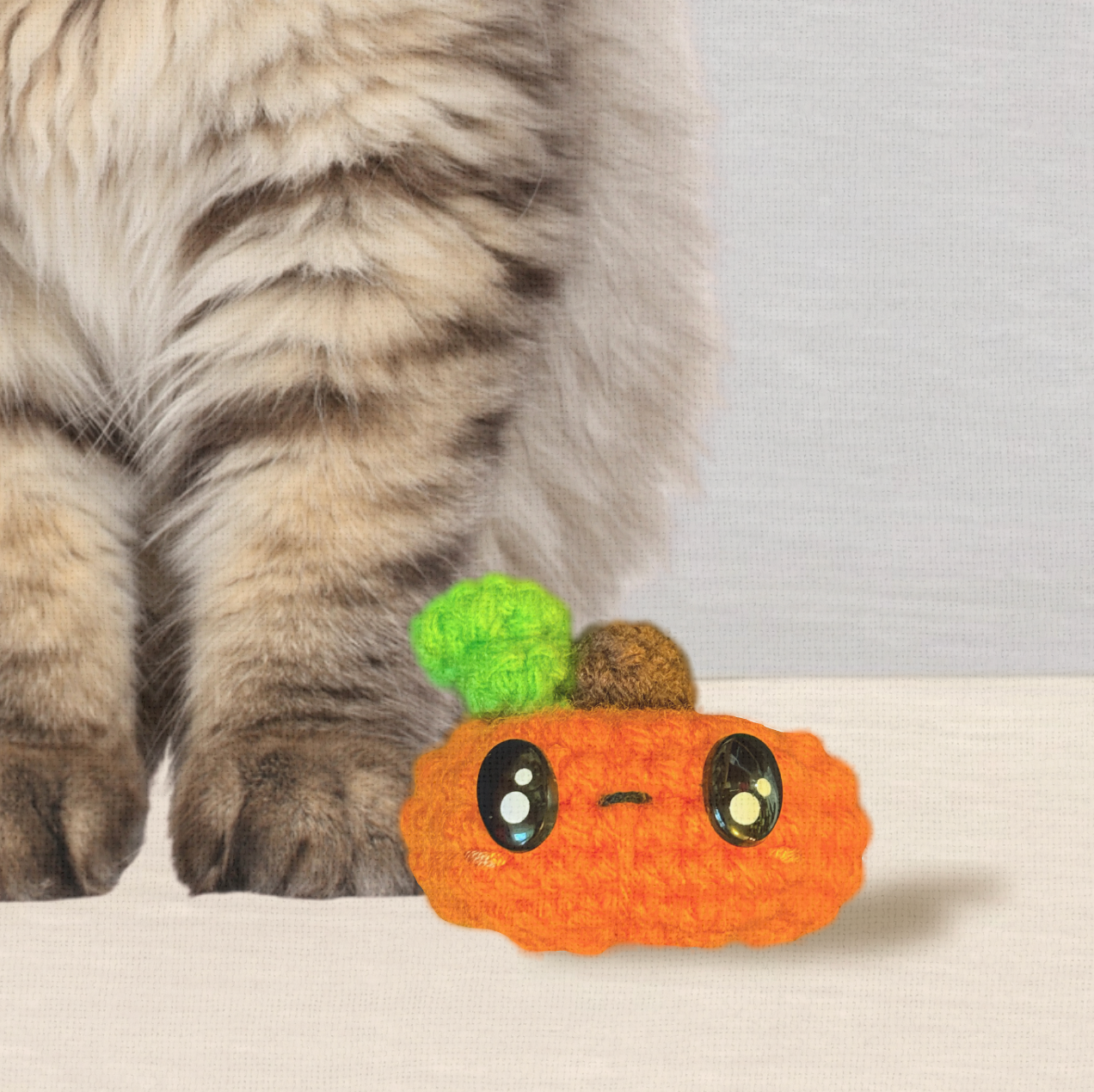 Handmade Catnip Toy | Larry the Pumpkin – A Halloween Chunkle Puff Infused with Miracle Nip Botanicals
