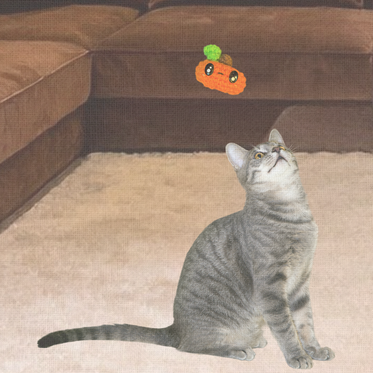 Handmade Catnip Toy | Larry the Pumpkin – A Halloween Chunkle Puff Infused with Miracle Nip Botanicals