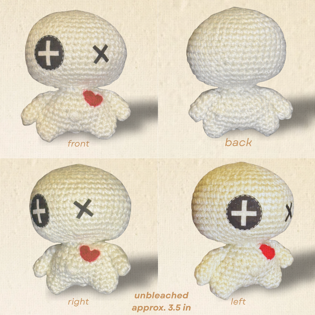 Handmade Catnip Toy | Rex & Rex Jr. – Voodoo Doll Chunkle Puffs in Gallery White and Natural Fiber Infused with Miracle Nip Botanicals for Cats