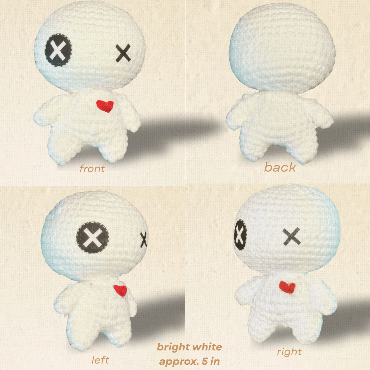 Handmade Catnip Toy | Rex & Rex Jr. – Voodoo Doll Chunkle Puffs in Gallery White and Natural Fiber Infused with Miracle Nip Botanicals for Cats