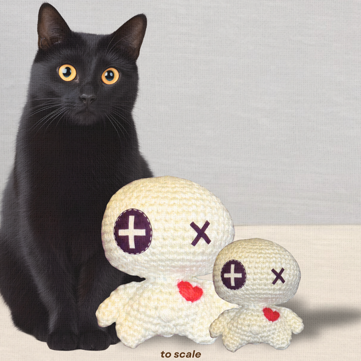 Handmade Catnip Toy | Rex & Rex Jr. – Voodoo Doll Chunkle Puffs in Gallery White and Natural Fiber Infused with Miracle Nip Botanicals for Cats