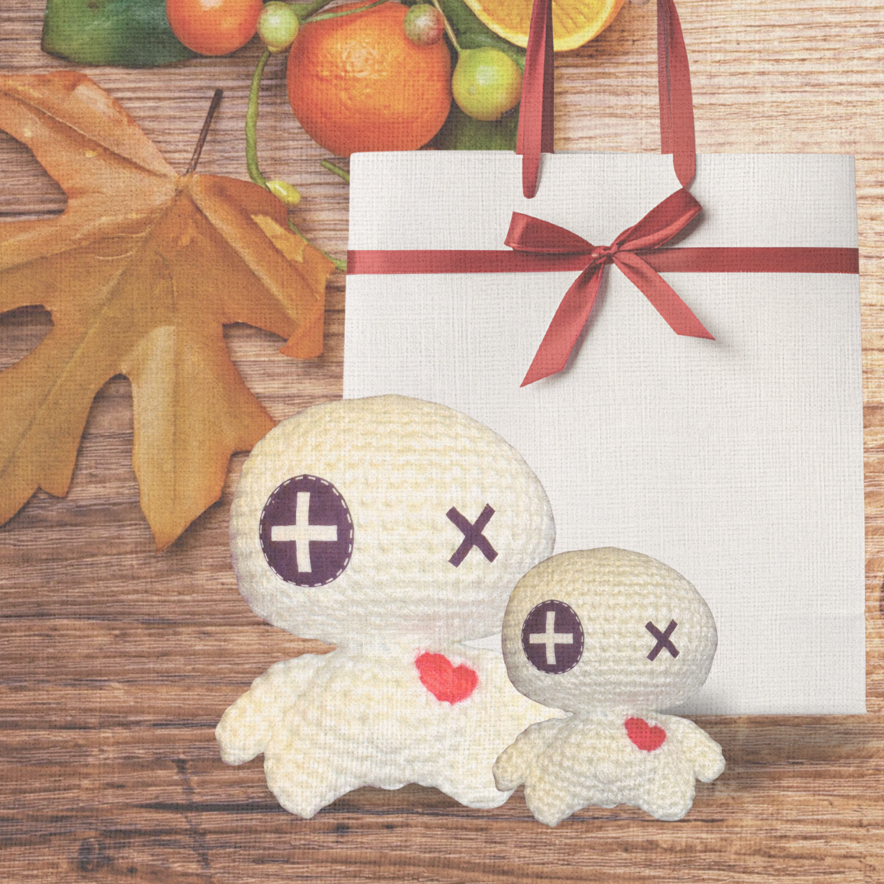 Handmade Catnip Toy | Rex & Rex Jr. – Voodoo Doll Chunkle Puffs in Gallery White and Natural Fiber Infused with Miracle Nip Botanicals for Cats