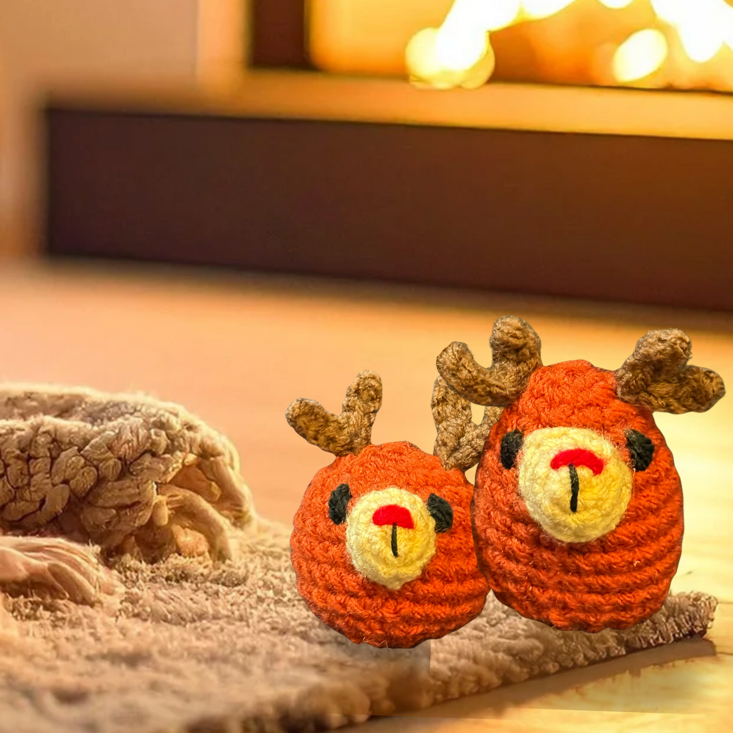 Winter reindeer duo | lightweight + weighted cat toys