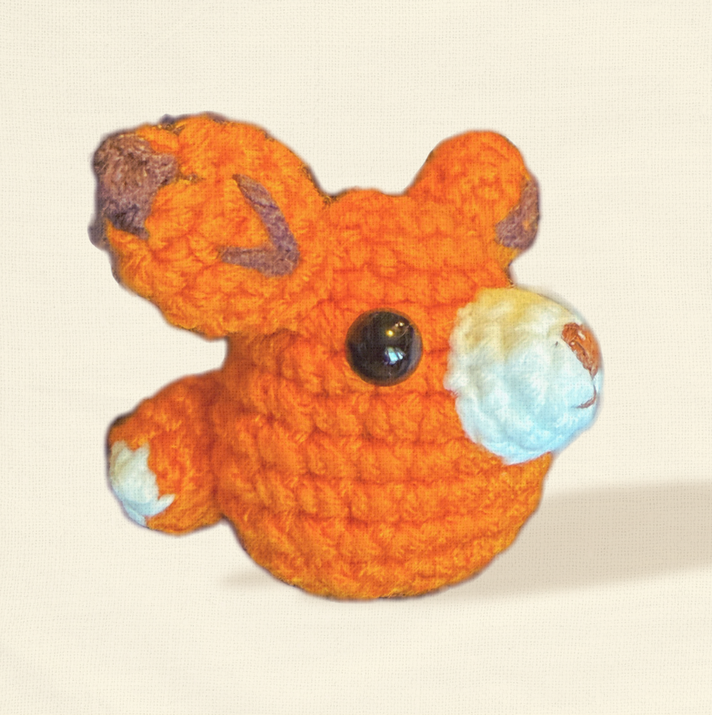 TJ the Fox, a 3.5-inch handmade catnip toy from Feline Grove’s Chunkle Puff collection, shown alone on a neutral background. Woven fox form highlights artisanal stitching, luxury craftsmanship, and playful woodland charm.