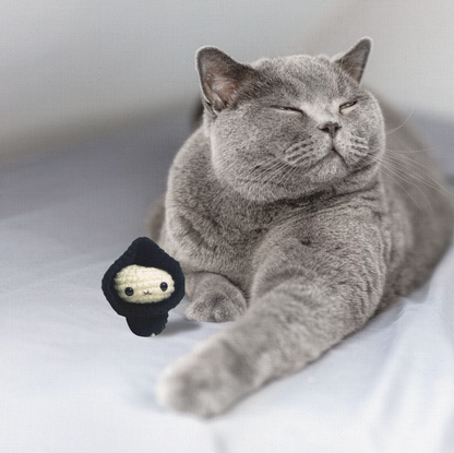 Handmade Catnip Toy | Monty the Grim Reaper – A Halloween Chunkle Puff Infused with Miracle Nip Botanicals