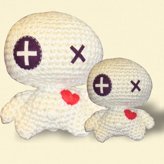 Handmade Catnip Toy | Rex & Rex Jr. – Voodoo Doll Chunkle Puffs in Gallery White and Natural Fiber Infused with Miracle Nip Botanicals for Cats