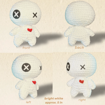 Handmade Catnip Toy | Rex & Rex Jr. – Voodoo Doll Chunkle Puffs in Gallery White and Natural Fiber Infused with Miracle Nip Botanicals for Cats