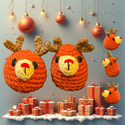 Winter reindeer duo | lightweight + weighted cat toys