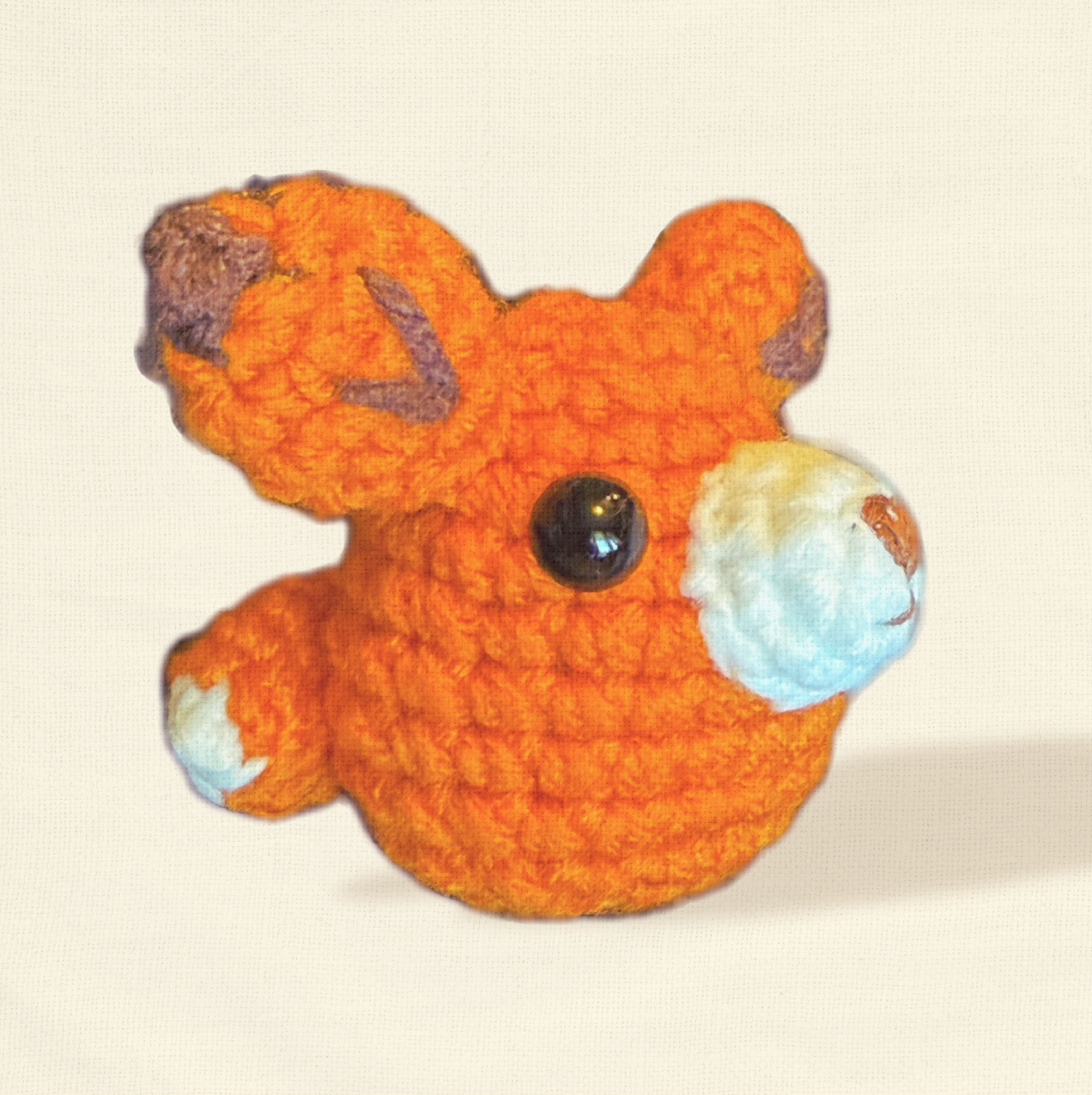 TJ the Fox, a 3.5-inch handmade catnip toy from Feline Grove’s Chunkle Puff collection, shown alone on a neutral background. Woven fox form highlights artisanal stitching, luxury craftsmanship, and playful woodland charm.